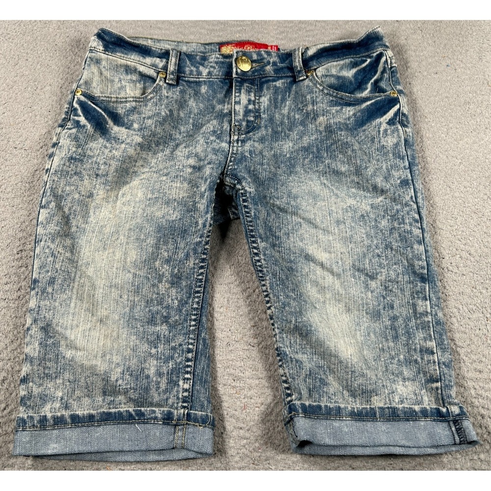 Vintage Apple Bottom Shorts Women's 10 Blue Denim‎ Bermuda Retro Stretch Y2K
